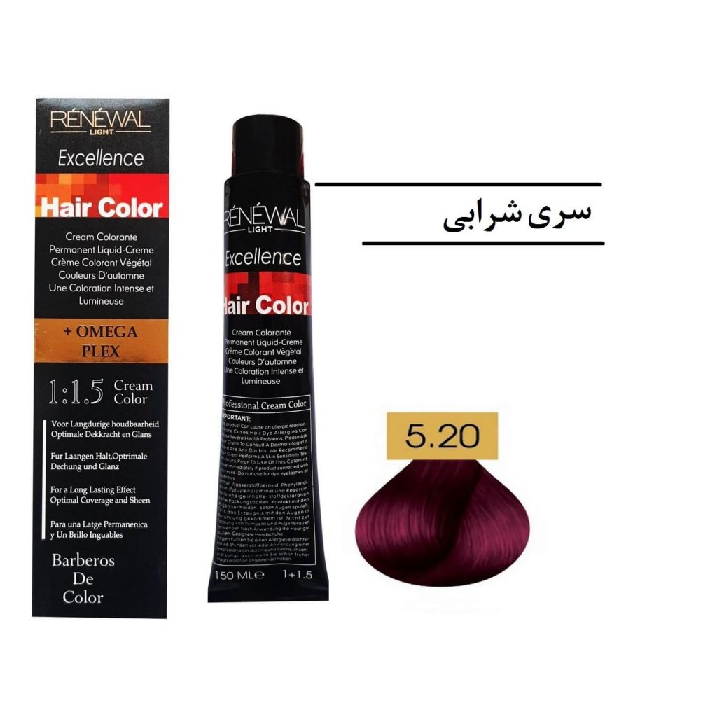 رنگ مو رنوال 5.20 شرابی بادمجانی متوسط