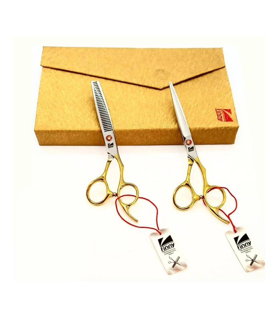 ست قیچی فینی 6اینچ دسته طلایی (کات و کوتاهی _ پیتاژ)