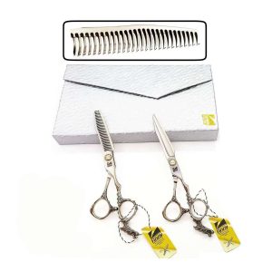 ست قیچی کرتزر فینی 6 اینچ ( پیتاژ - کات و کوتاهی - مدل دم اژدها - FSD -60 )