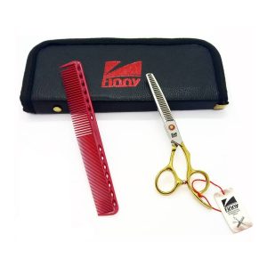 قیچی کرتزر فینی پیتاژ 6 اینچ (دسته طلایی - نگین قرمز - FPR5-60)