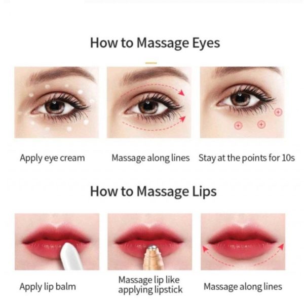 قلم ماساژور دور‌چشم و لب ویبره‌دار