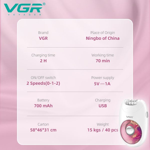 اپیلاتور سه کاره وی جی آر مدل V-736 - Image 6