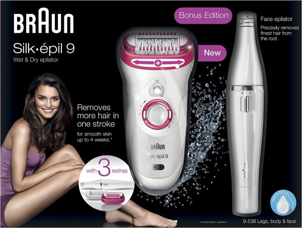 اپیلاتور سری 9 براون مدل 9538 به همراه اپیلاتور صورت