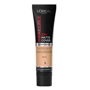 کرم پودر تیوپی لورآل INFAILLIBLE شماره 145 رنگ ROSE BEIGE