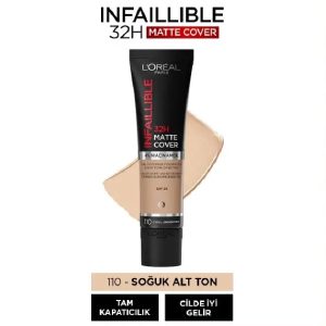 کرم پودر تیوپی لورآل INFAILLIBLE شماره 110 رنگ Rose Vanilla