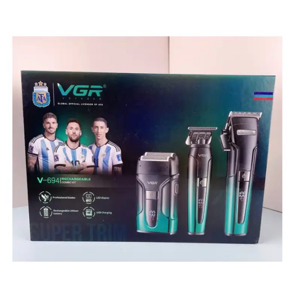 ست سه قلو ماشین اصلاح وی جی آر VGR V-694 (آبی) - Image 6