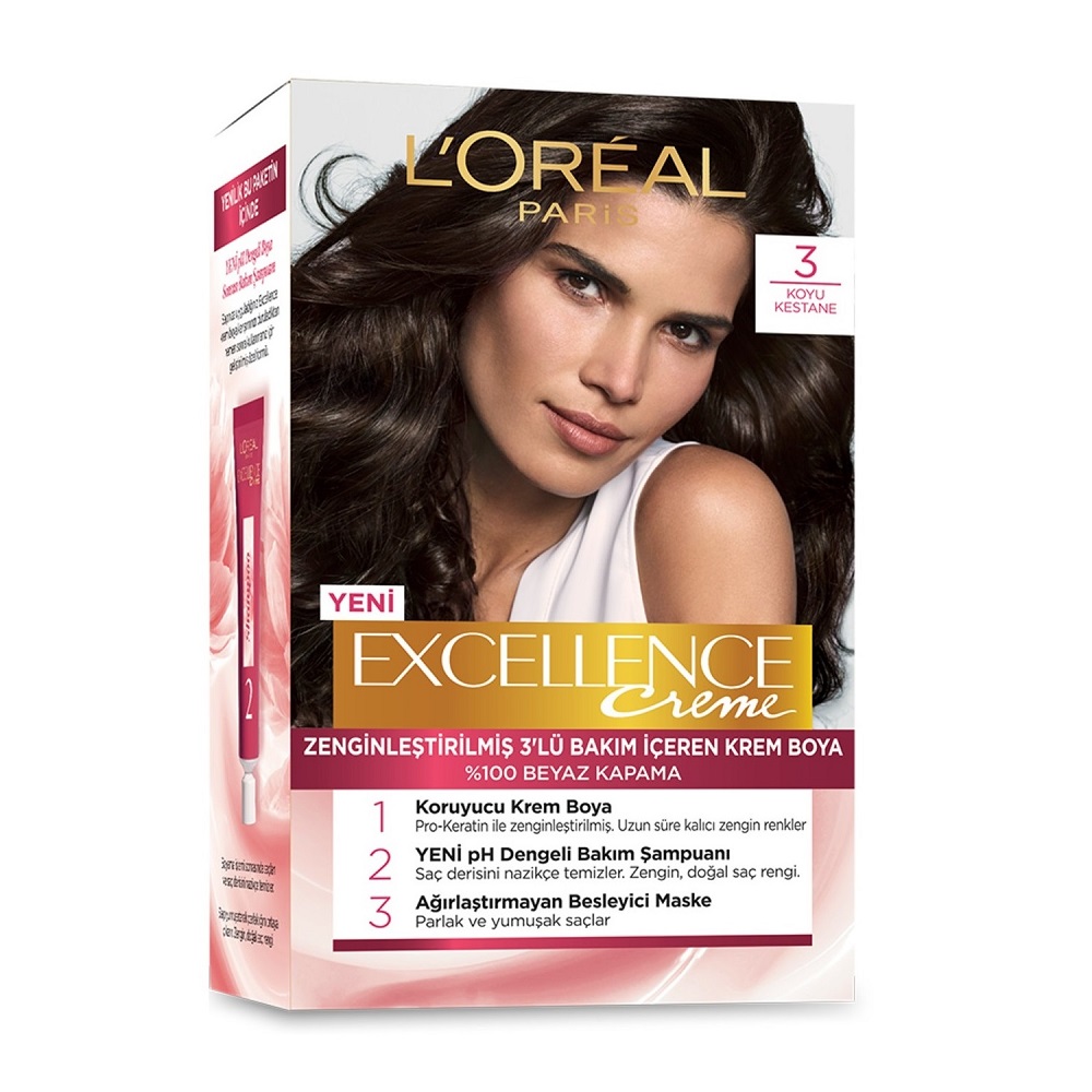 رنگ مو اکسلانس لورال پاریس شماره 3