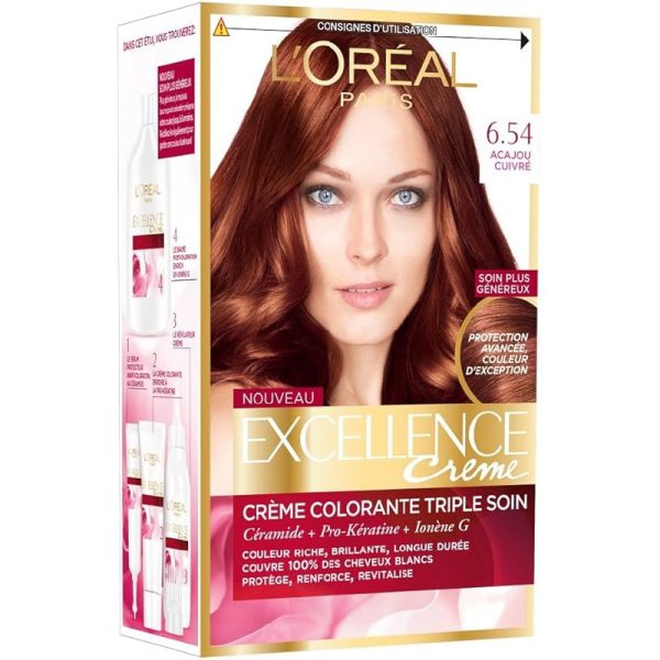 1 رنگ مو اکسلانس لورال پاریس شماره 6.54