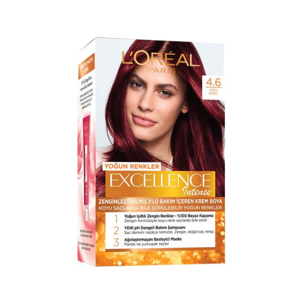 1 رنگ مو اکسلانس لورال پاریس شماره 4.6