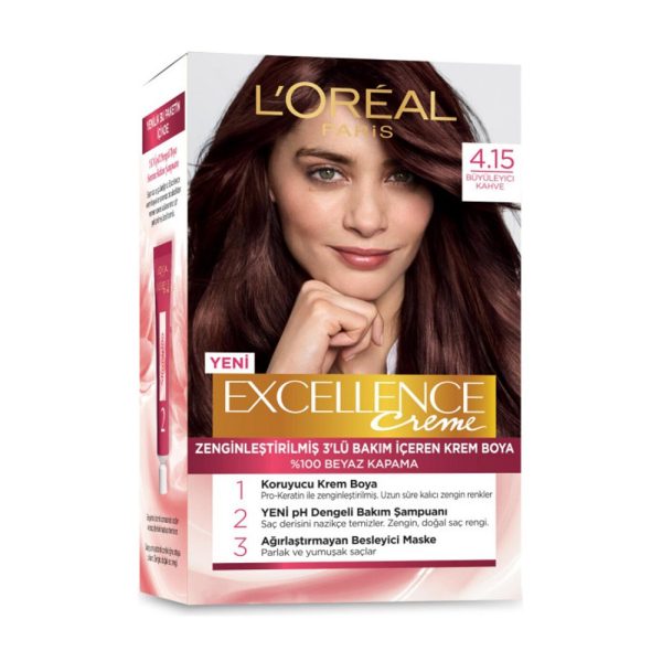 رنگ مو اکسلانس لورال پاریس شماره 4.15