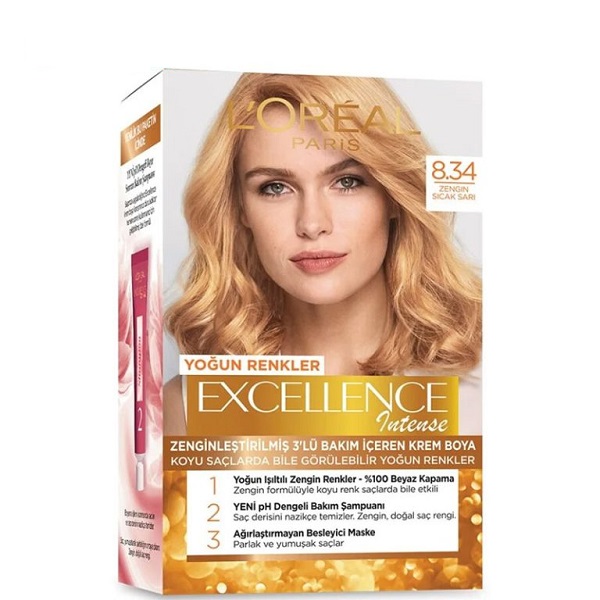 رنگ مو اکسلانس لورال پاریس شماره 8.34